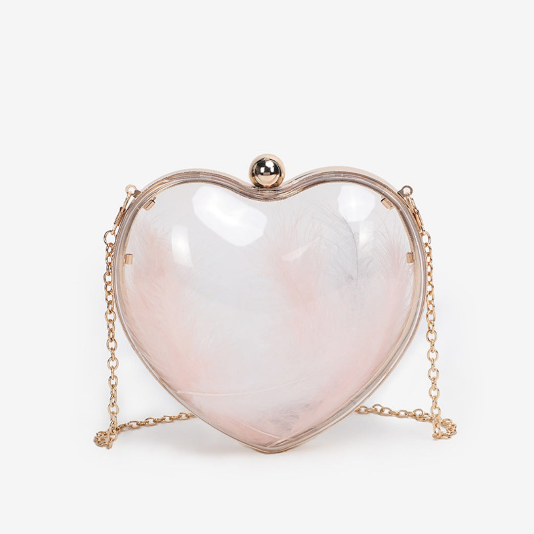 Transparent small bag heart shaped, women&