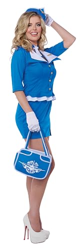 Retro Stewardess Costume Women - Vintage Flight Attendant Halloween Outfit