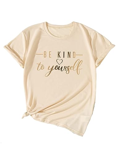 Heart Shirt - SOLY HUX Womens Letter Print Graphic Tees Short Sleeve Tops Casual Summer T Shirt