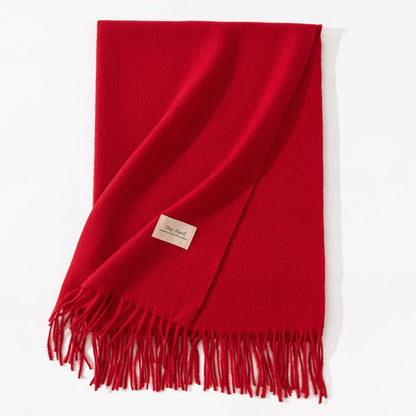 Pure Color Artificial Cashmere Scarf Women&