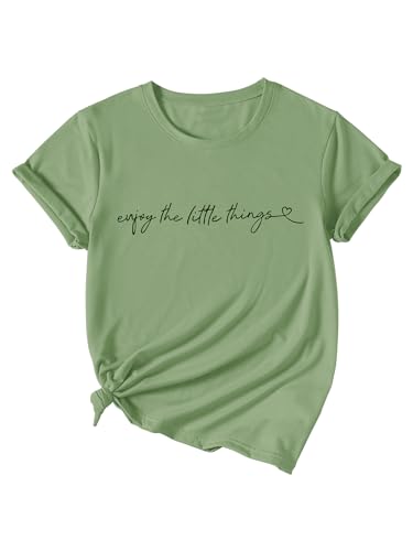 Heart Shirt - SOLY HUX Womens Letter Print Graphic Tees Short Sleeve Tops Casual Summer T Shirt