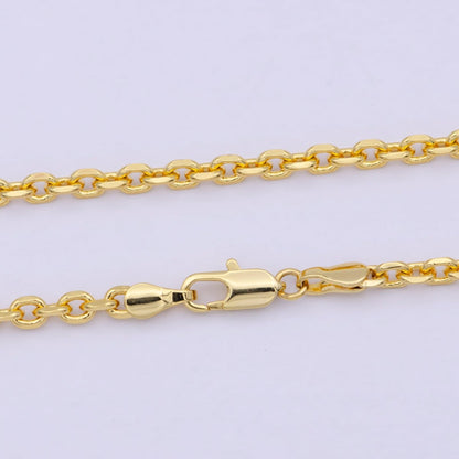 3.26 mm Cable Chain | Gold Filled Cable Necklace | Unisex Men Woman Necklace 17.7 inch | WA-796 Clearance Pricing