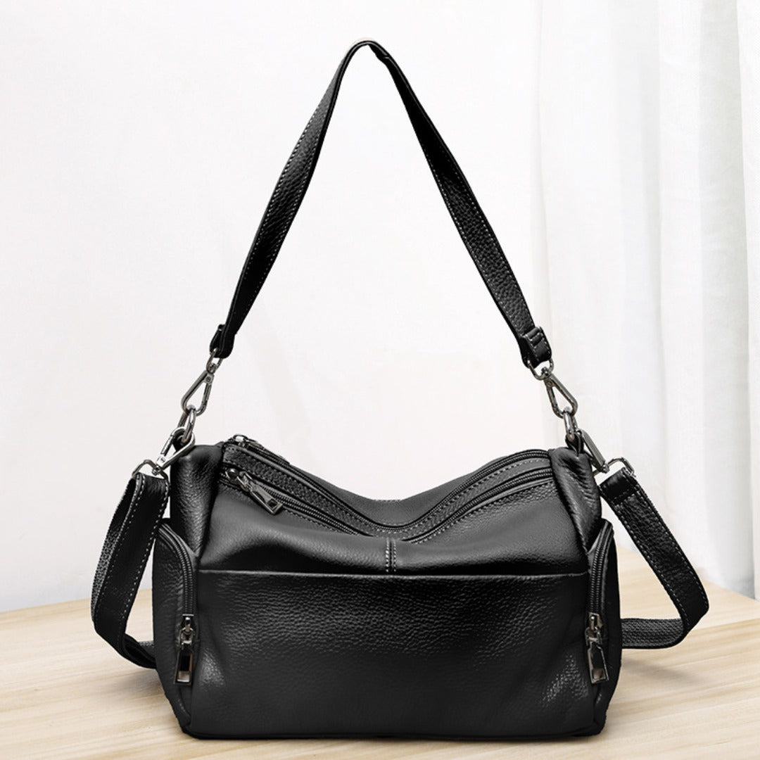 Elegant Genuine Leather Shoulder Bag – Stylish Crossbody &amp; Underarm Mommy Bag hobo