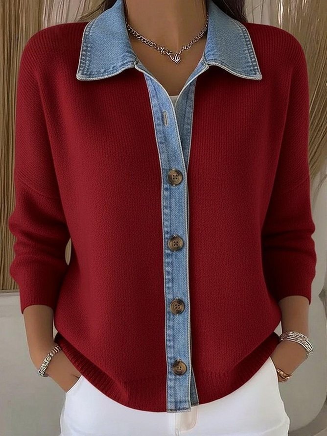 Womens Loose-fit Long-sleeve Printed Blouse