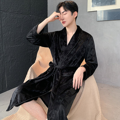 Double-sided Velvet Extra-thick Island Velvet Bathrobe