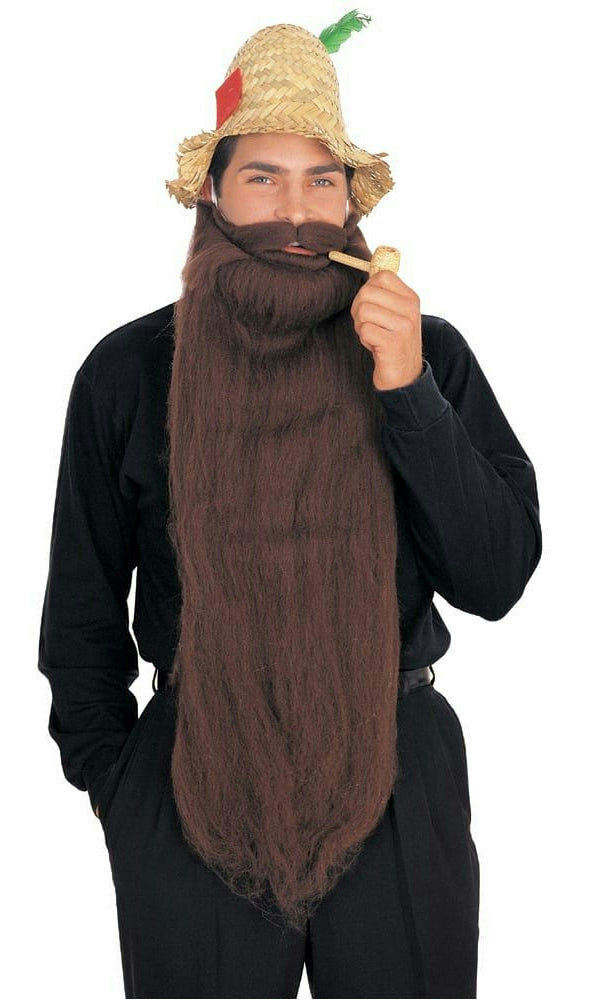 Brown Super Long Mohair Beard and Moustache Set