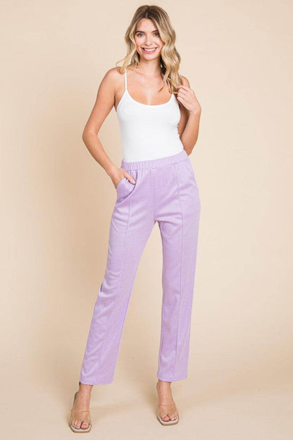 Culture Code Full Size Pin Tuck Detail Slim Pants for Style