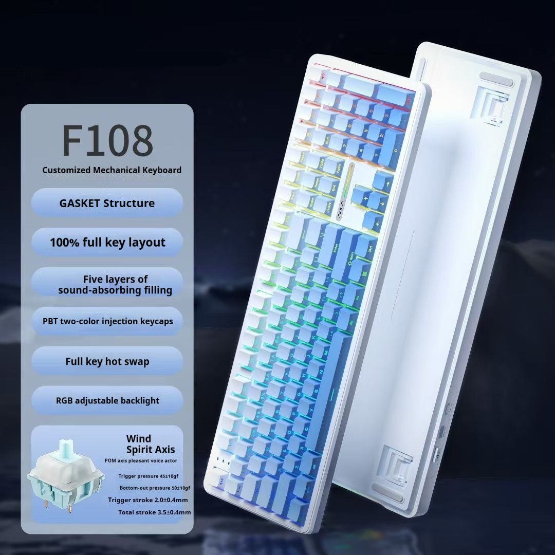 Tarantula F108pro Wireless Bluetooth Three-model Customized Mechanical Keyboard