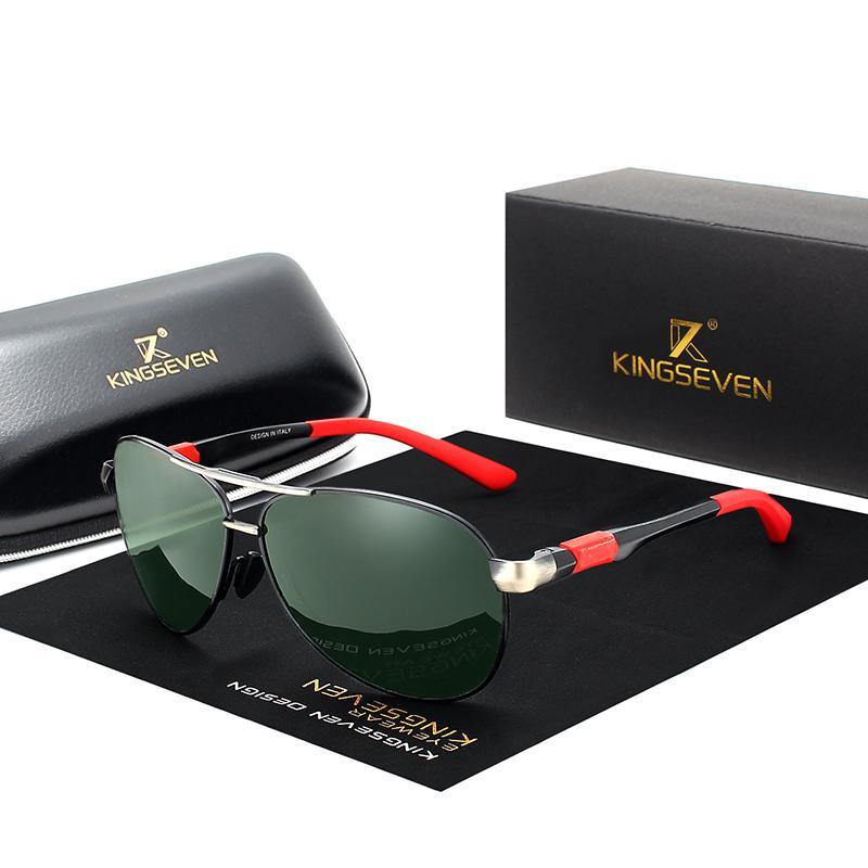 Men 100% Polarized Aluminum Alloy Frame Sunglasses  In Elegant Retro Classic Men&