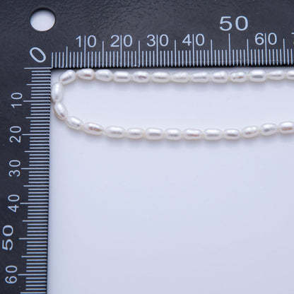 3.3mm White, Purple Natural Freshwater Pearl Beads Strands | WA-3444 WA-3445