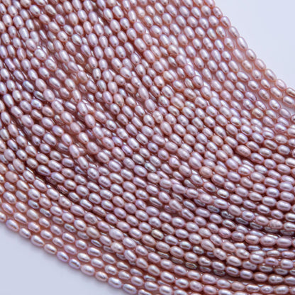 3.3mm White, Purple Natural Freshwater Pearl Beads Strands | WA-3444 WA-3445