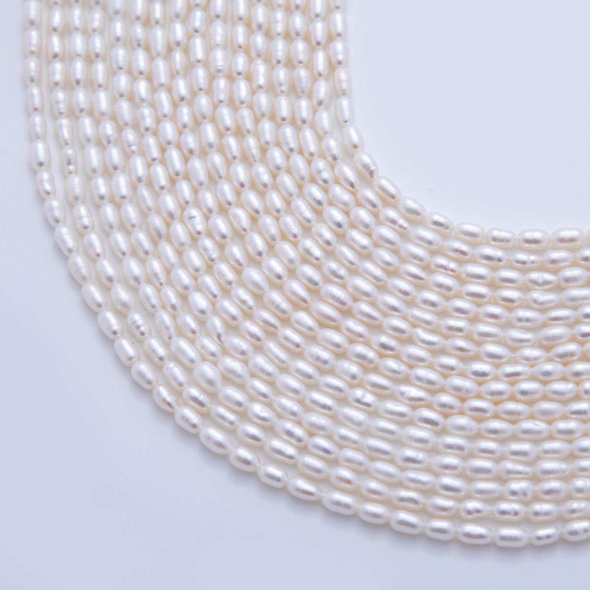 3.3mm White, Purple Natural Freshwater Pearl Beads Strands | WA-3444 WA-3445
