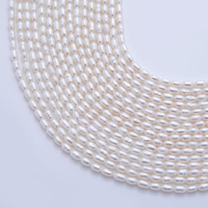 3.3mm White, Purple Natural Freshwater Pearl Beads Strands | WA-3444 WA-3445