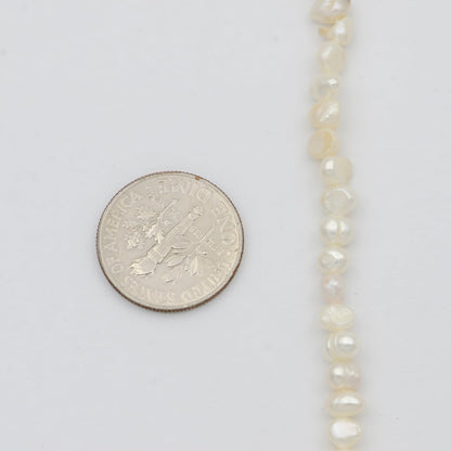 3.4-5.8mm AAA Tiny Seed Natural White Potato Freshwater Pearl Beads Genuine Tiny Freshwater Pearl Beads | WA-815 Clearance Pricing