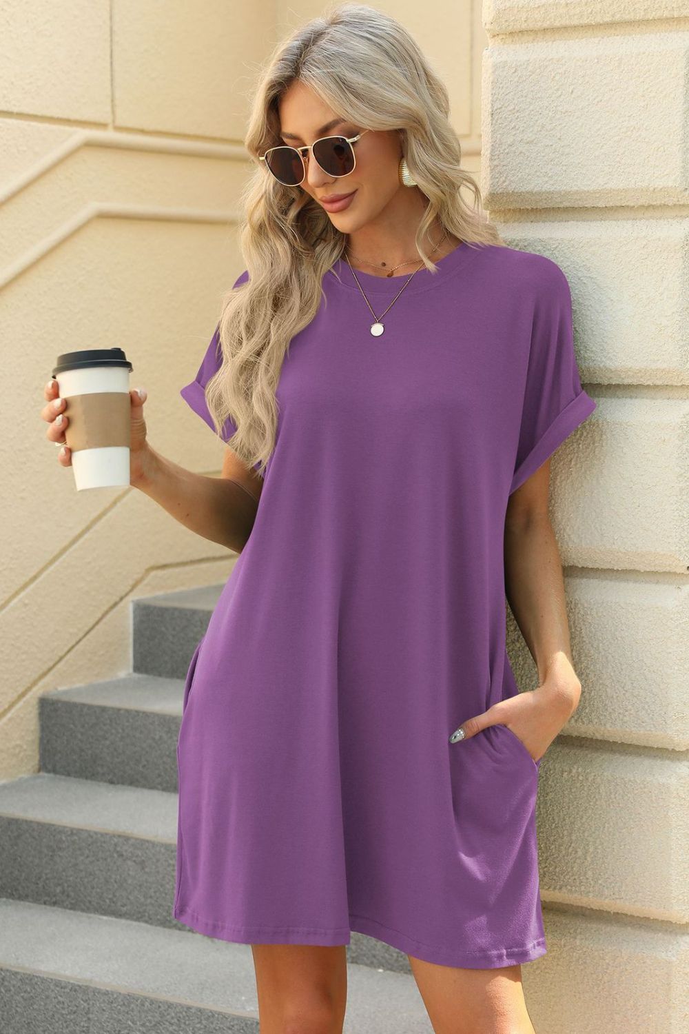 Short Sleeve Mini Dress with Pockets Casual &amp; Stylish Everyday Wear