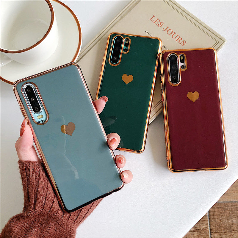 Electroplating love phone case