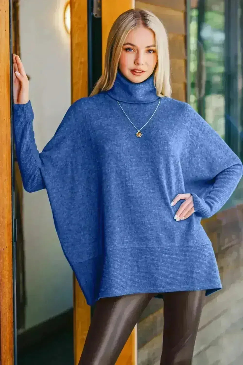 Zenana Brushed Melange Hacci Turtleneck Sweater | Cozy &amp; Stylish