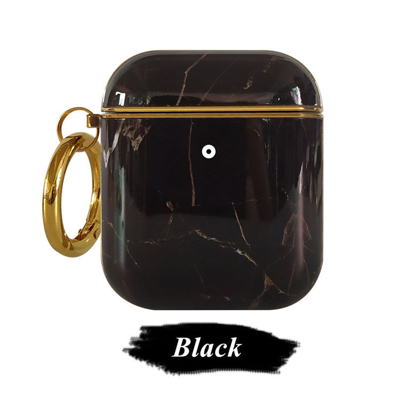 Compatible with Apple, Plating TPU Marble Pattern Soft Shell AirPods Cover