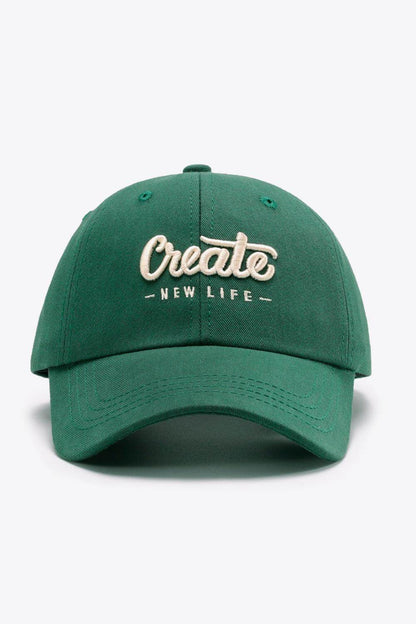 CREATE NEW LIFE Adjustable Cotton Baseball Cap for All Sizes