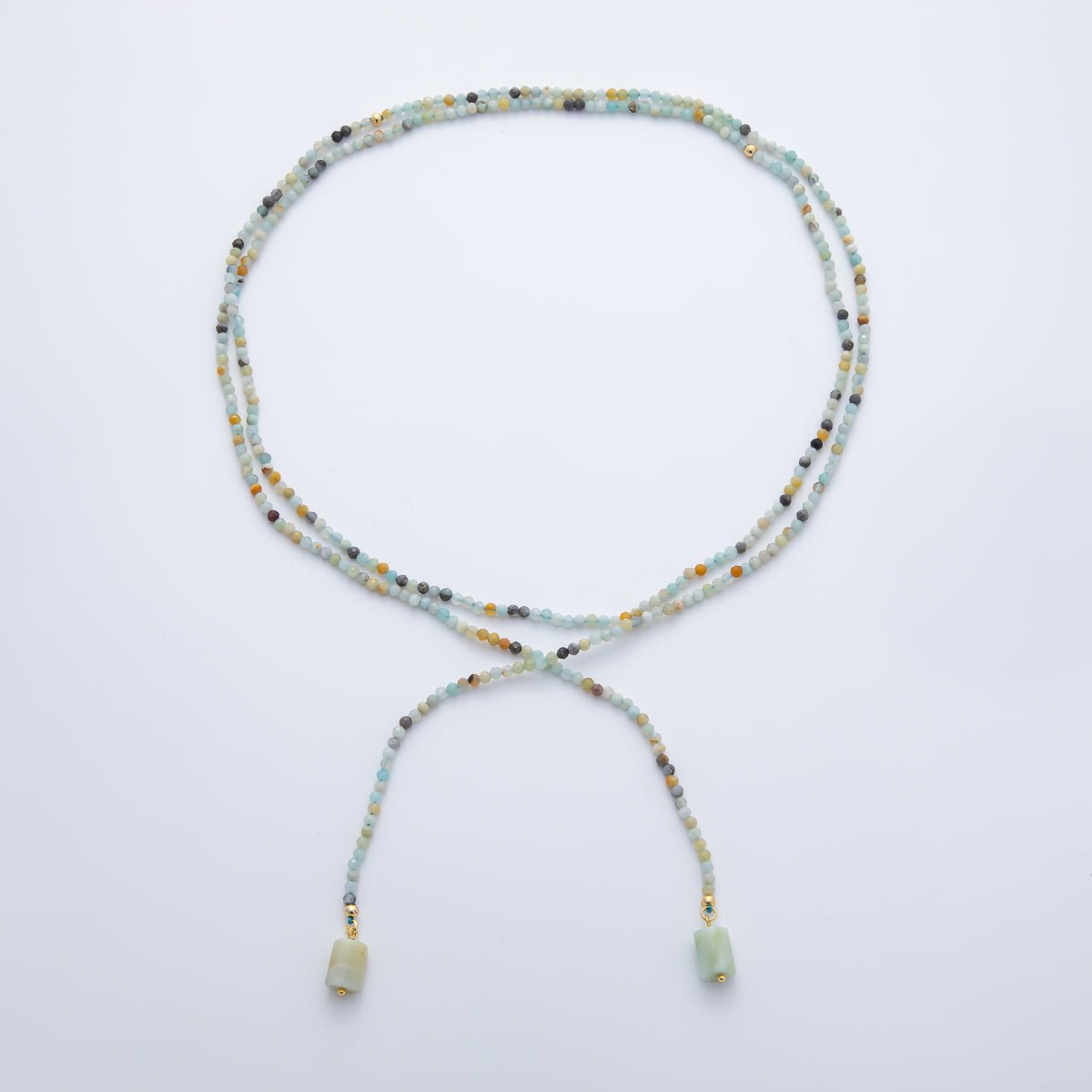 3.4mm Black, Green, Blue Dyed Agate Rondelle Bead Strands Wrap Necklace | WA-1229