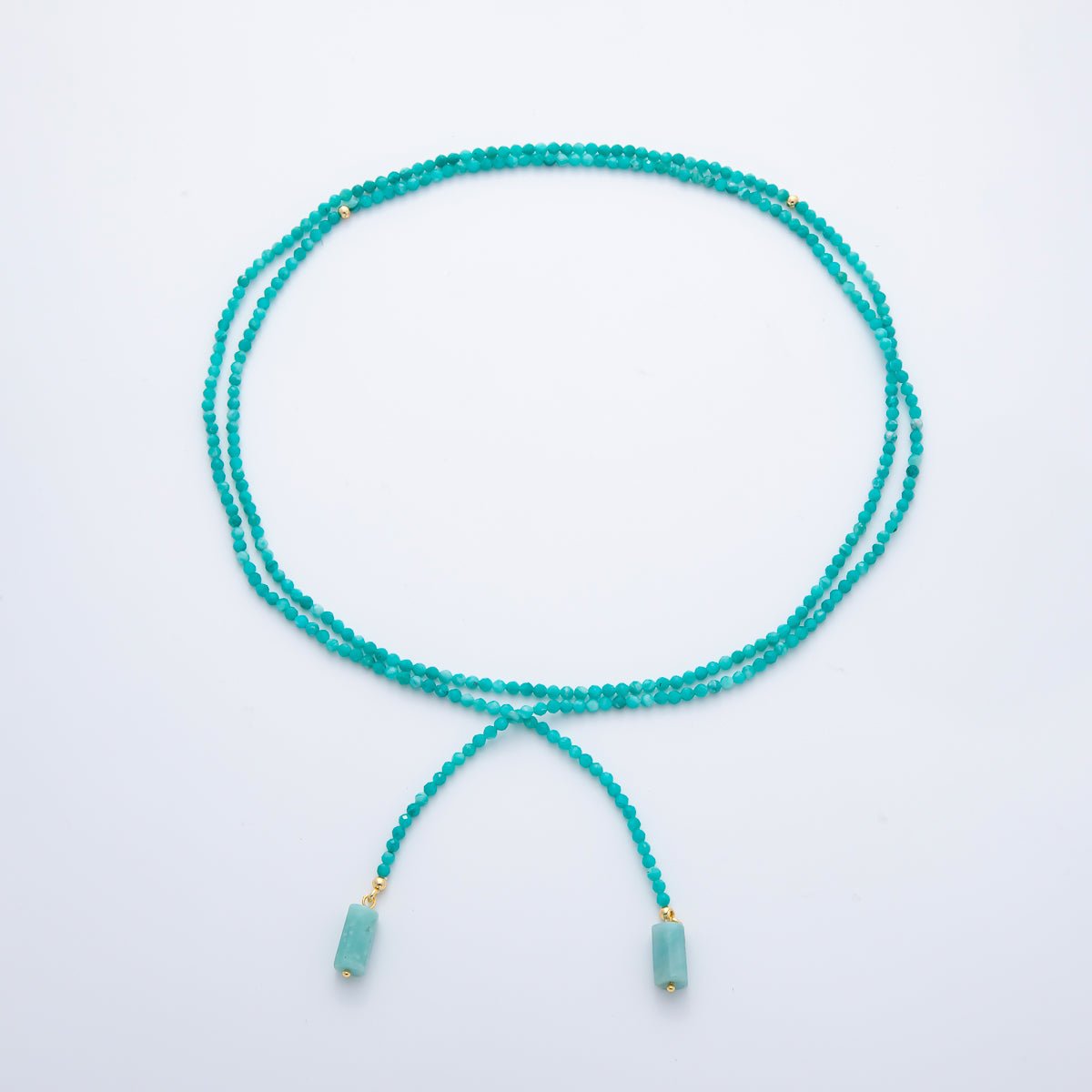 3.4mm Black, Green, Blue Dyed Agate Rondelle Bead Strands Wrap Necklace | WA-1229