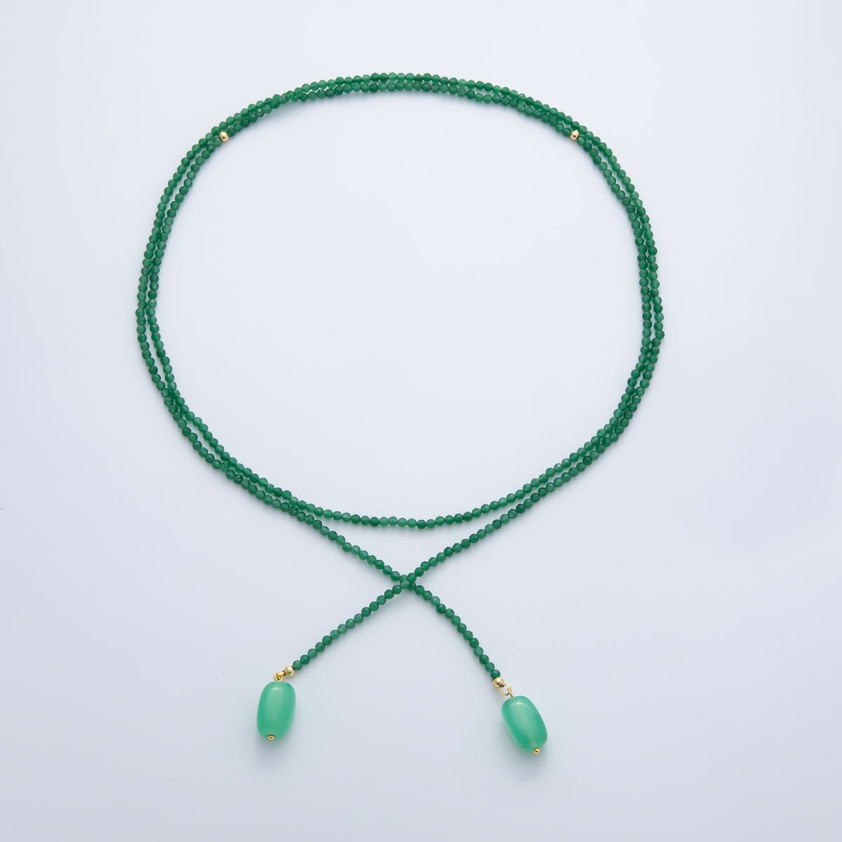 3.4mm Black, Green, Blue Dyed Agate Rondelle Bead Strands Wrap Necklace | WA-1229