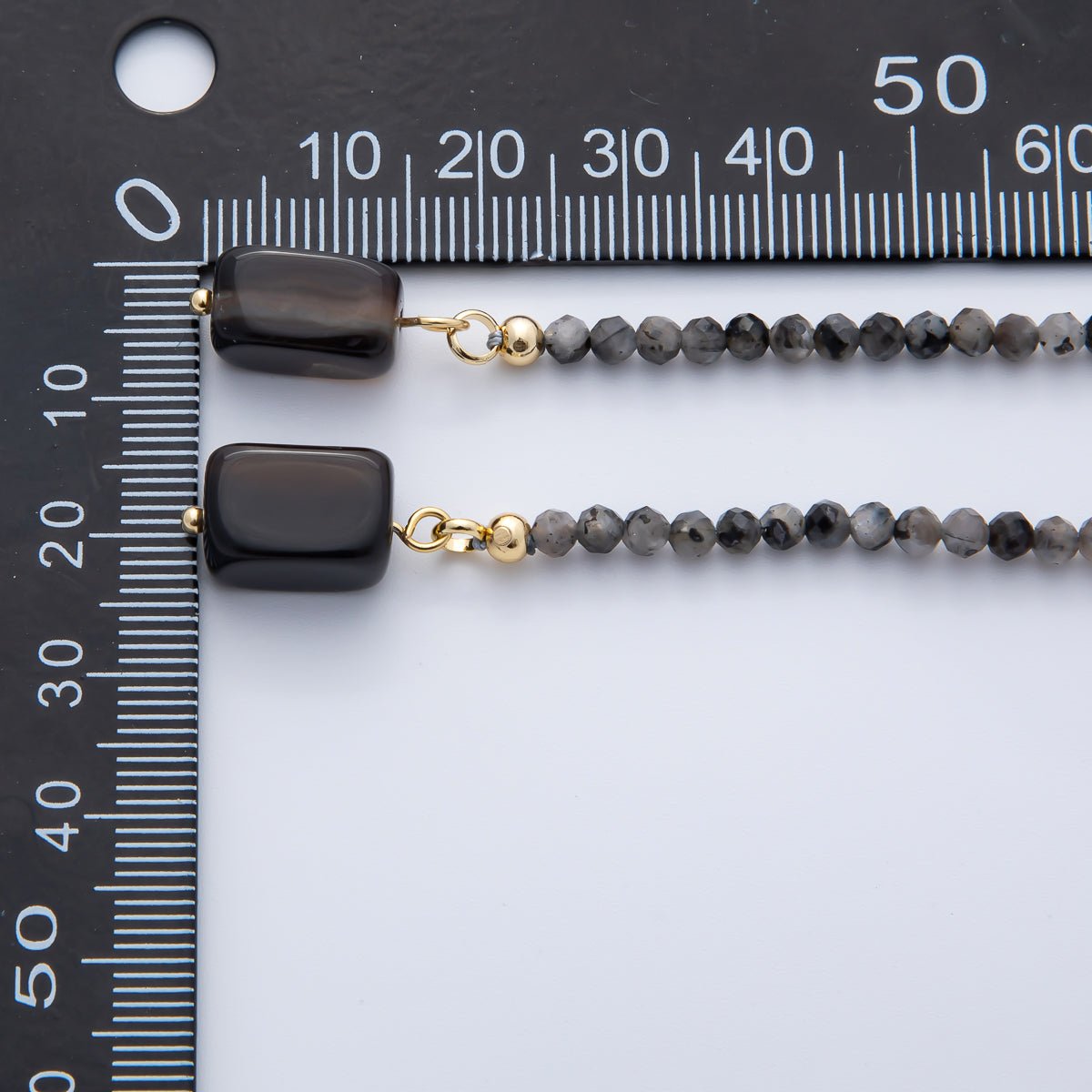 3.4mm Black, Green, Blue Dyed Agate Rondelle Bead Strands Wrap Necklace | WA-1229