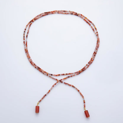 3.4mm Black, Green, Blue Dyed Agate Rondelle Bead Strands Wrap Necklace | WA-1229