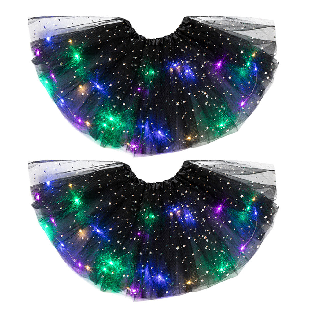 Magical &amp; Luminous  LED Princess Halloween Tutu Skirt Sequins Shiny Skirt