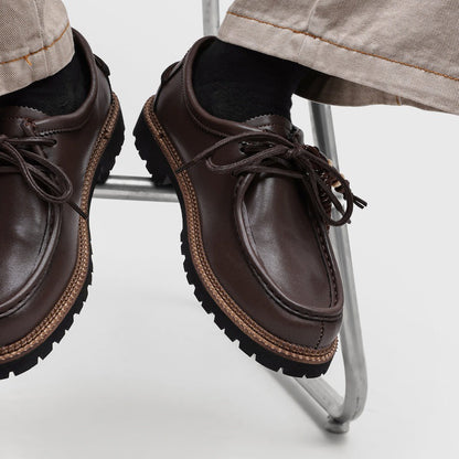 Workwear Fashion Xu-style Lace-up Edgy And Handsome Mens Shoes