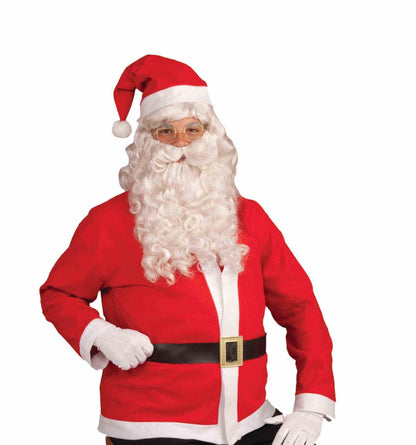 Red Santa Clause Jacket Set Adult Costume