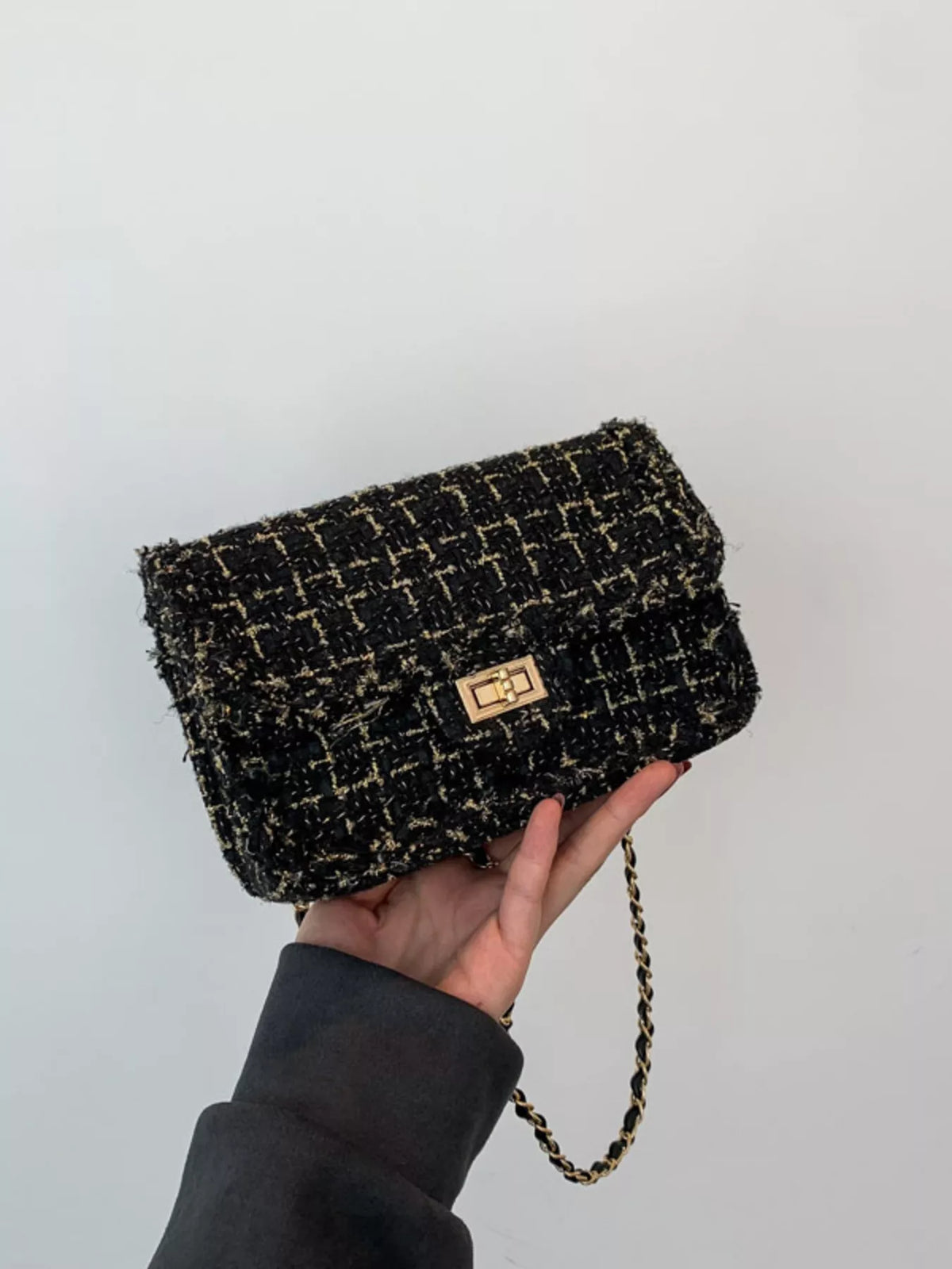Tweed Flap Crossbody Bag