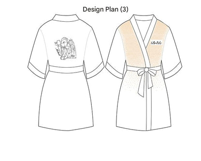 Luxurious Rhinestone Satin Custom Bridal and Bridesmaid Robe – Sparkling Elegance for Weddings