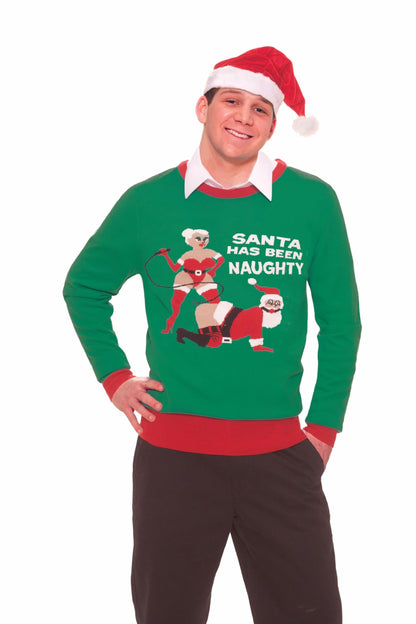 Ugly Christmas Sweater Funny Naughty Santa Unisex Holiday Size X-Large