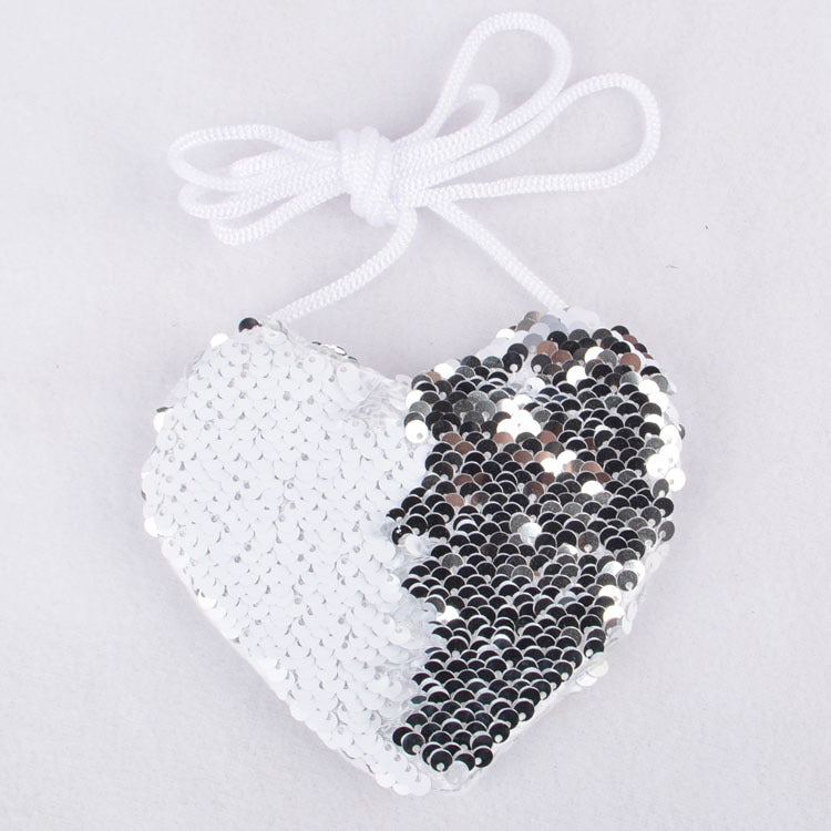 Sequined lanyard bag love children&