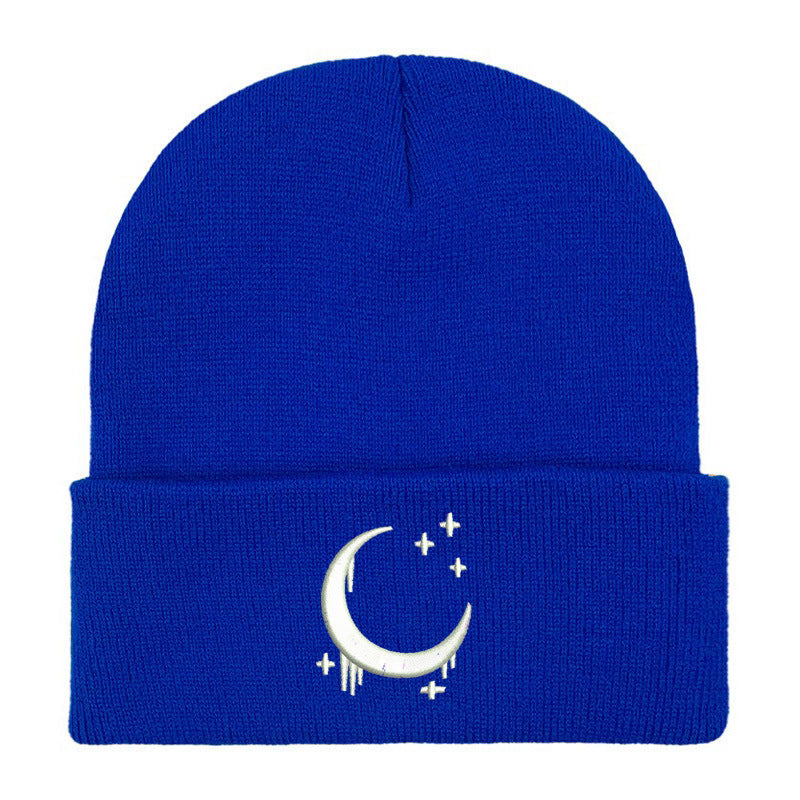 Amazon Embroidered Knitted Hat With Moon And Stars Design AutumnWinter Wool Hat