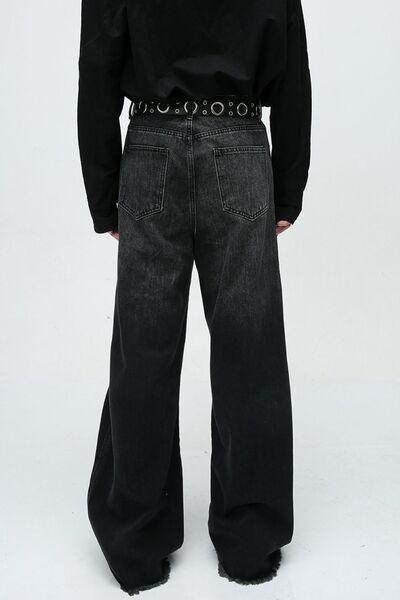 Raw Hem Jeans With Pockets For Effortless Style