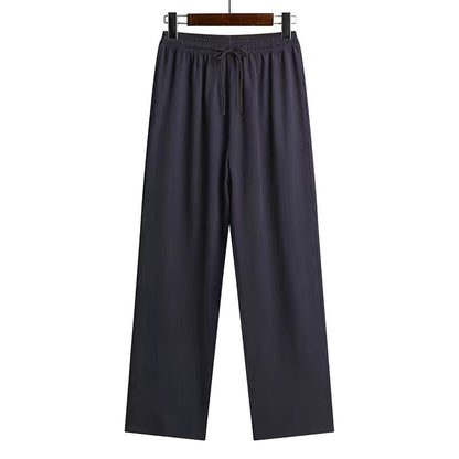 Traditional Chinese Knot Buttons Solid-color Design Trousers