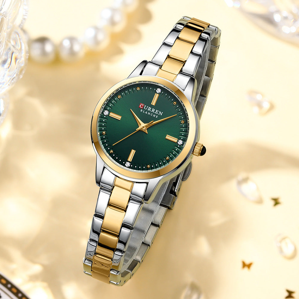 Quartz Steel Strap Rhinestone Women&