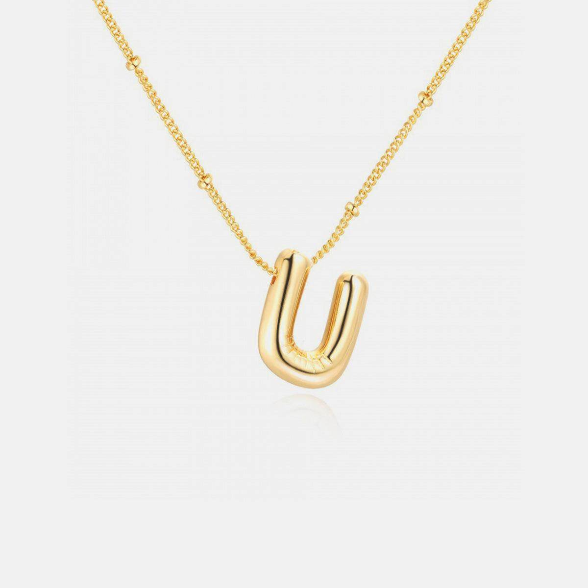 Gold-Plated Bubble Initial Necklace for Personalized Style