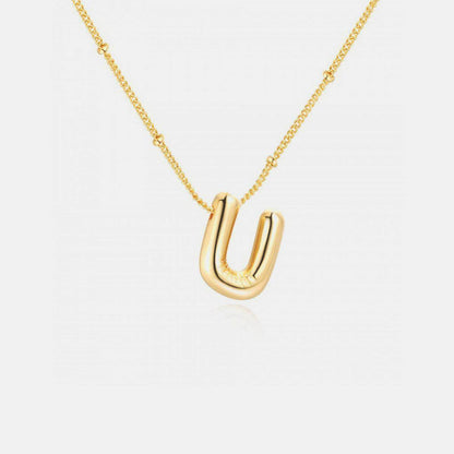Gold-Plated Bubble Initial Necklace for Personalized Style