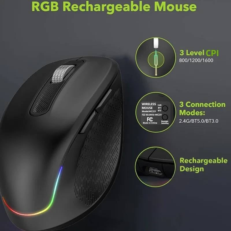Wireless Bluetooth Dual-mode Charging Keyboard And Mouse Combination Suit Mute Ergonomic