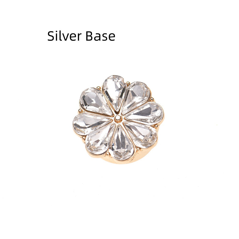 European And American Fashion Shirt Flower Rhinestone Cufflinks Lady Temperament