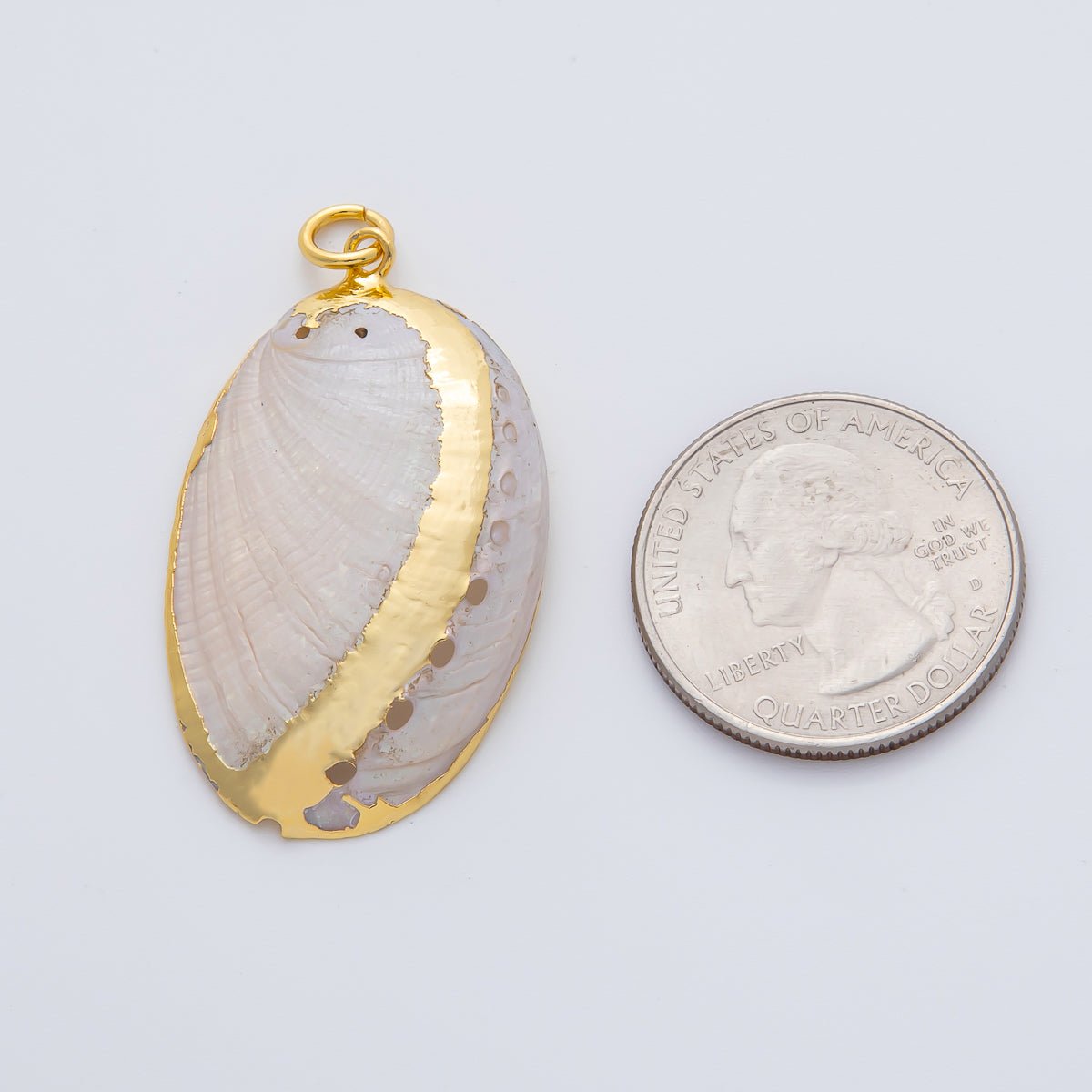 37mm Big Chunky Shell Pearl Charm | AF1407