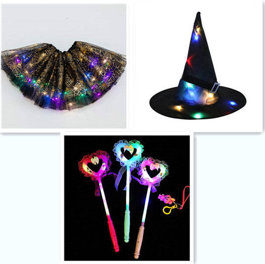 Magical &amp; Luminous  LED Princess Halloween Tutu Skirt Sequins Shiny Skirt