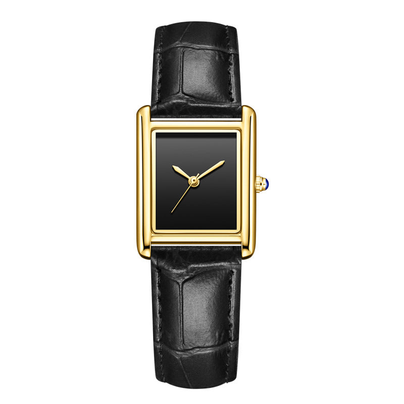 Couple Leather Watch Strap Simple Square Student&