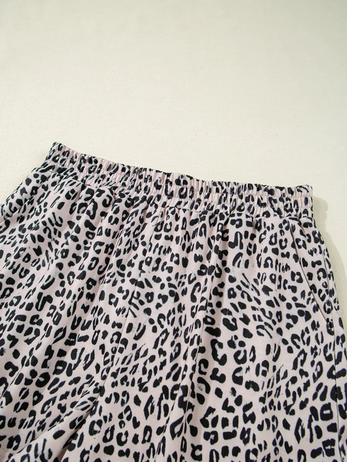 Leopard Print Cap Sleeve Top and Shorts Summer Set