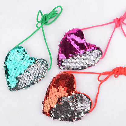 Sequined lanyard bag love children&