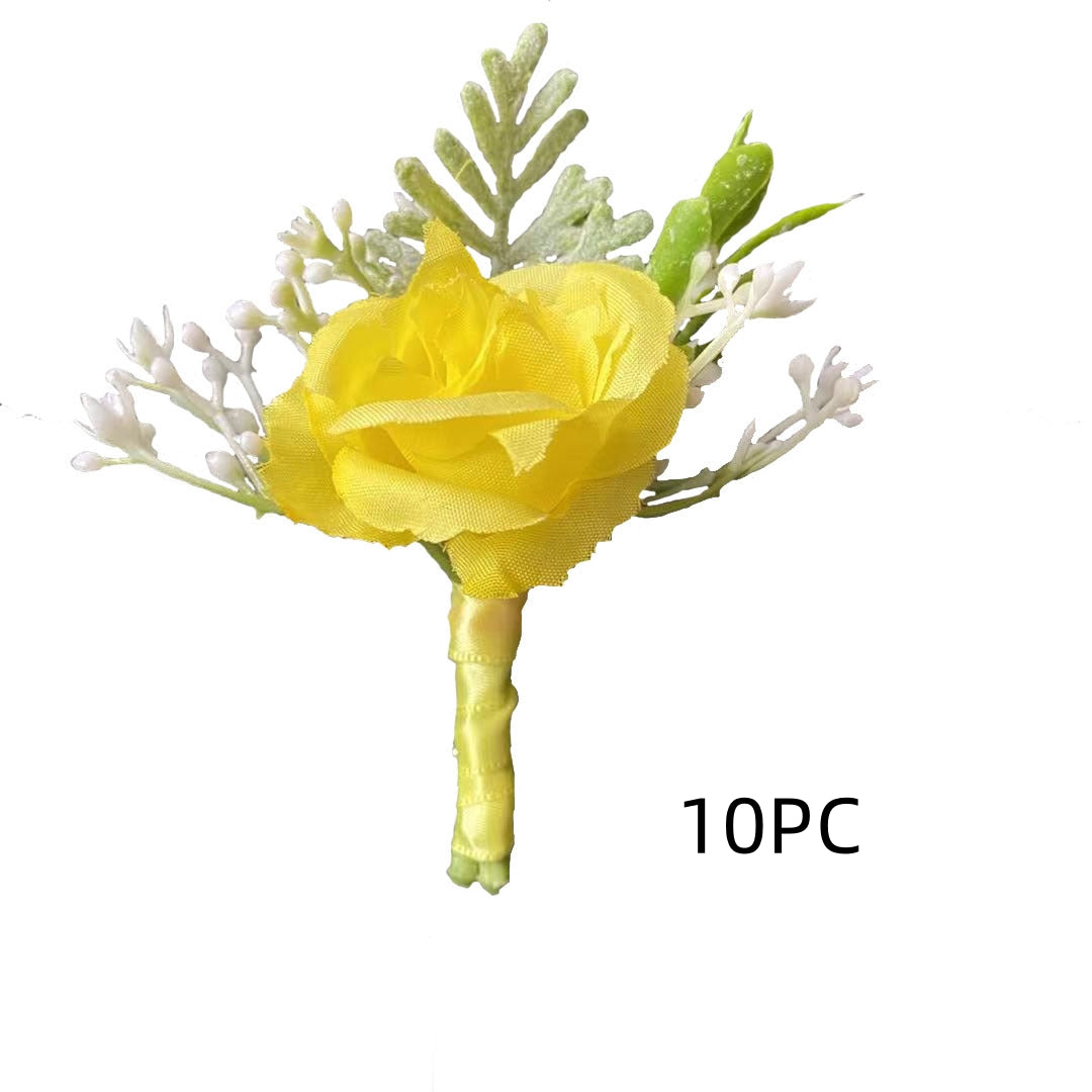 Korean Fabric Bride And Groom Corsage Rose Small Buds Silk Flower Before Marriage