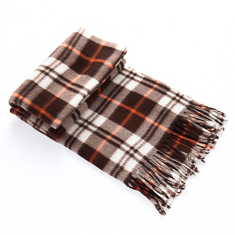 Autumn And Winter Black And White Plaid Plus-sized Thickening Thermal Men&